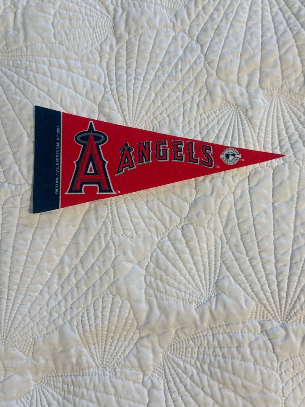 Angels Red and Navy Felt Triangle Pennant